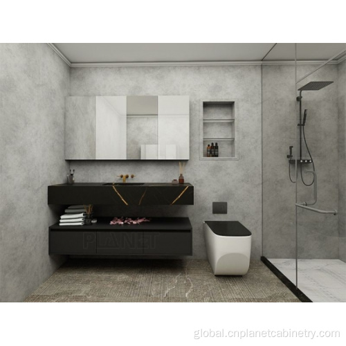Green Bathroom Vanity/bathroom Vanity/vanities Floating Mirror Matte Black Wall Mounted Bathroom Vanity Supplier